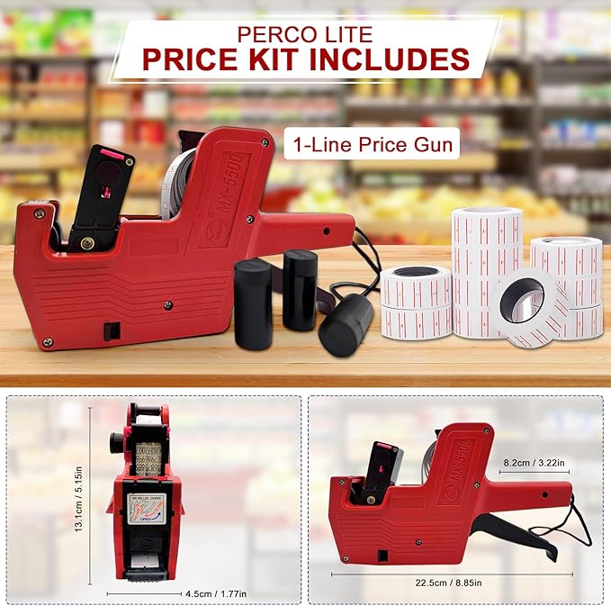 MX5500 Price Labeler Gun - 1-Line Sticker Applicator for Pricing, Tagging