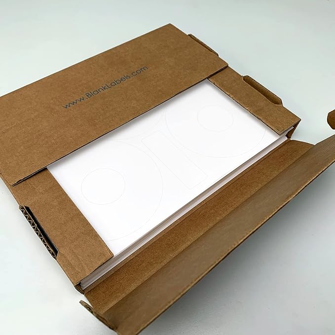 CD/DVD Label Full Face | Qty 75 Disc, 75 Spine | 25 Sheets Total | White Matte | Inkjet & Laser Compatible | Neato CLP-192301 Large Center Holes | Easy to Peel | 3 Per Sheet | Blank Label