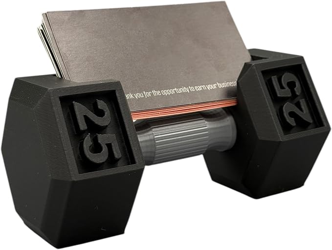 Dumbbell Business Card Holder –3D-Printed Unique Fitness Desk Accessory for Trainers, Gym Owners, and Health Professionals