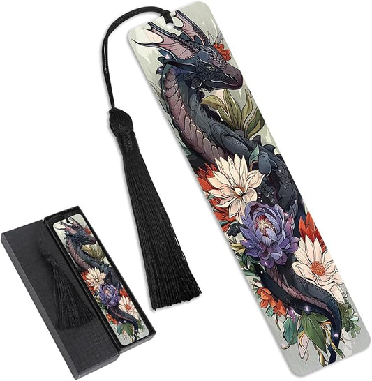 Cool Dragon Bookmarks Gifts - Funny Stainless Steel Metal Bookmark Unique Book Marks for Men Boy Women Friends Book Reading Lovers Fathers Day Birthday Graduation Gift