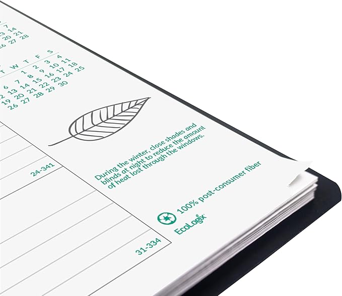 Brownline® 2026 EcoLogix® Monthly Planner, 14 Months, December 2025 to January 2027, Recycled, Twin-Wire Binding, 11" x 8.5", Black (CB435W.BLK-26)