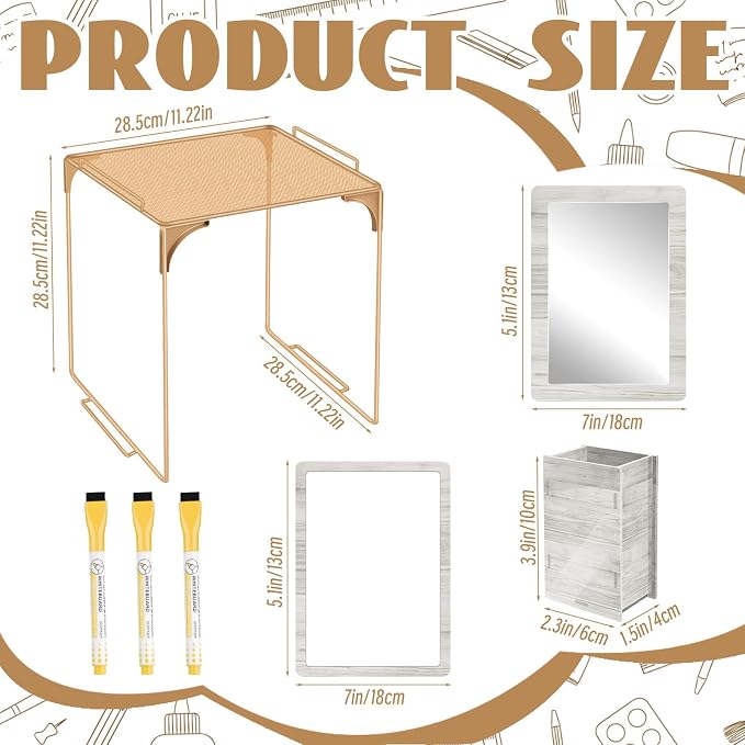 Denylo pro Magnetic Locker Accessories Kit Wood Color Back To School Essentials Locker Organizer Supplies Include Mirror Whiteboard Pen Shelf Pencil Case Magnet back To School Essentials
