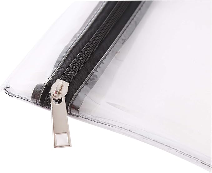 Clear Vinyl Zipper Multi-purpose Waterproof Office Home Supply Organizers toiletry Pouch Tool Bag 4-pack