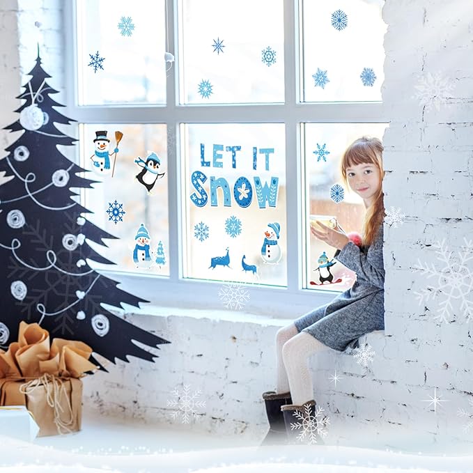 Pasimy Winter Bulletin Board Decorations January Bulletin Board Set Snowman Classroom Decor Penguin Snowflake Let it Snow Cutouts for Kindergarten Winter Wonderland Office Wall Door Holiday Supplies