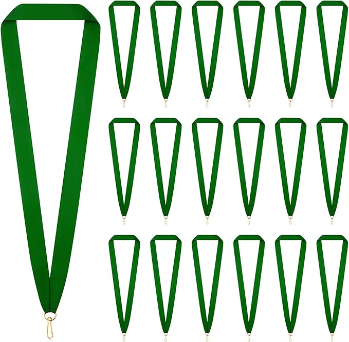 30 Pieces Award Ribbon Medal Ribbons Neck Ribbons for Medals Flat Medal Lanyards Ribbon Lanyard with Snap Clips for Competitions Sports Meeting Party Student Awards