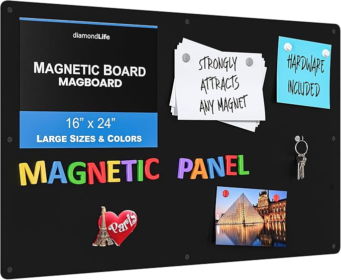 16"" x24 - Magnetic Board - Memo & Vision Board for Home, Office, and Classroom - Magnet Board for Kids - Pre-drilled Mounting Screws Included