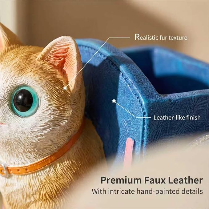 Cute Lucky Cat Pen Holder for Desk, 2026 New Cat Pencil Holder, Cat Lover Gifts for Women, Cat Desk Accessories Decor for Home Office School, Gifts for Cat Lovers