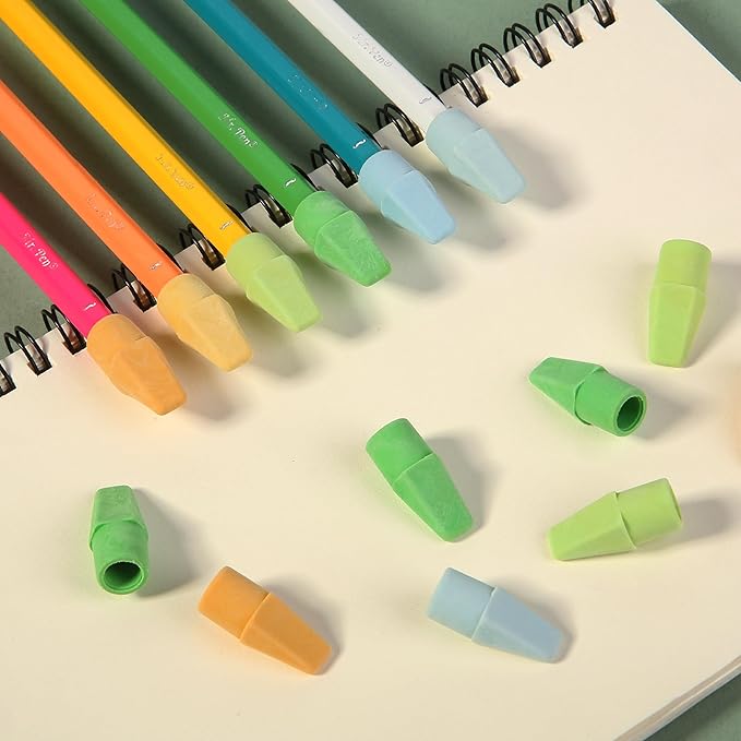 Mr. Pen- Pencil Erasers Toppers, 120 Pack, Colorful, Latex Free, No Smudge, Mr Pen Erasers for Pencils