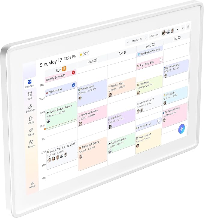 15.6 Inch Digital Family Calendar, All-in-One Smart Organizer with Photo Frame, Wall-Mountable, Task Management, Schedule Planner, White