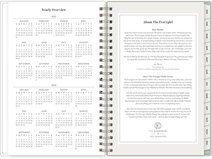 Blue Sky The Everygirl 2027 Weekly and Monthly Planner Calendar, January 2027 - December 2027, 5" x 8", Flexible Cover, Durable Twin Wire Binding, Storage Pocket, Includes Stickers, Marisa