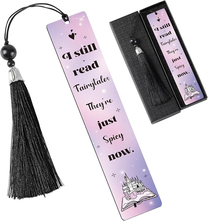 Smut Bookmark Gift for Women - Funny Spicy Bookmarks for Reading Fairytale Lovers Personalized Smutty Metal Page Maker Tassel Accessories for Adults Friend Readers Birthday World Book Day
