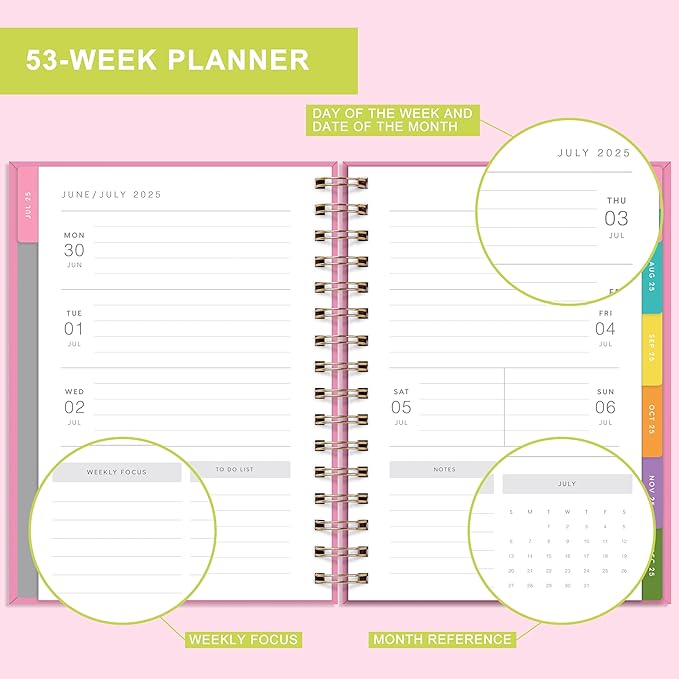 And Per Se Student Planner 2025-2026, Academic Planner July 2025 - June 2026, 8.5" × 6.2", Weekly & Monthly Lesson Plan for Students with Colorful Tabs & Stickers (Smart Letter)