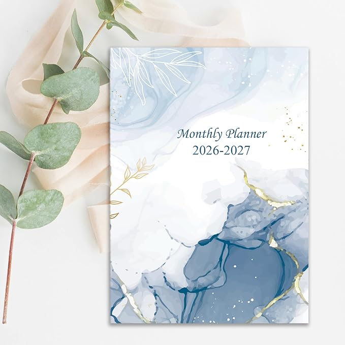 2026-2027 Monthly Planner - 18 Months Calendar from July 2026 - December 2027, Monthly Planner 2026-2027 Easy to Organize Your Daily Life, 5.8" x 8.3", Blue Watercolor