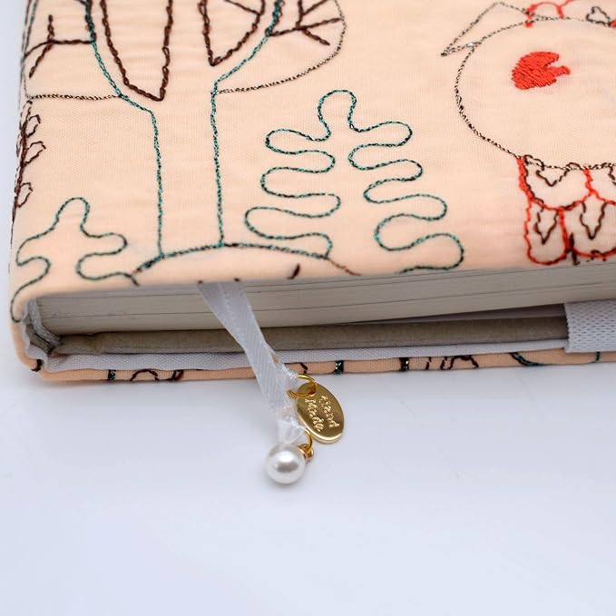 BLBMH 5.5x8.5 Fabric Bible Cover Non-Stretch | Built-in Bookmark | Handmade Washable Book Sleeve for Paperback Journal Privacy Reading Gift for Women - Owl