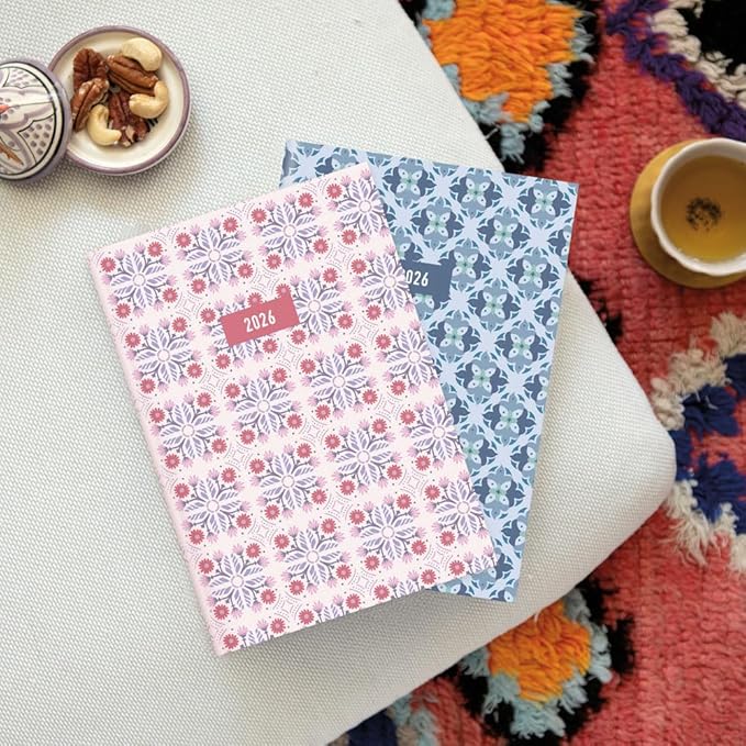 Letts of London® 2026 Morocco Weekly/Monthly Planner, 12 Months, January to December, A5 Size, 8.25" x 5.875", Sewn Binding, Matte-Laminated Hard Cover, Multilingual, Pink (C082494-26)