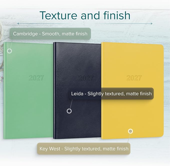 Harbor Desk Weekly Monthly Planner 2027 - Calendar Planner and Notebook, Durable Faux Leather, 192 Pages, Softcover & Book Bound - Cambridge Burnt Orange - 8x5.5"