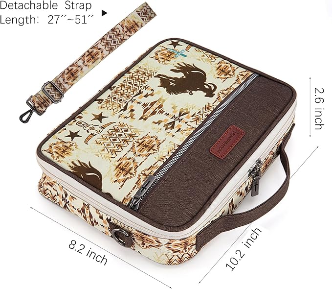 Montana West Bible Covers for Women Men with Leather Bookmark Carrying Book Case Church Bag Outdoor Protective Bible