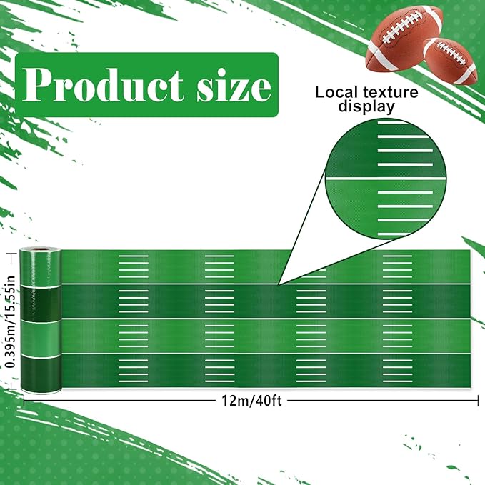 Football Bulletin Board Roll Sport and Racing Bulleting Boards Non-Woven Fabric Green Bulletin Board Fadeless Wrinkle Resistant Track and Field Sports Poster for Classroom Decor Wrap Craft