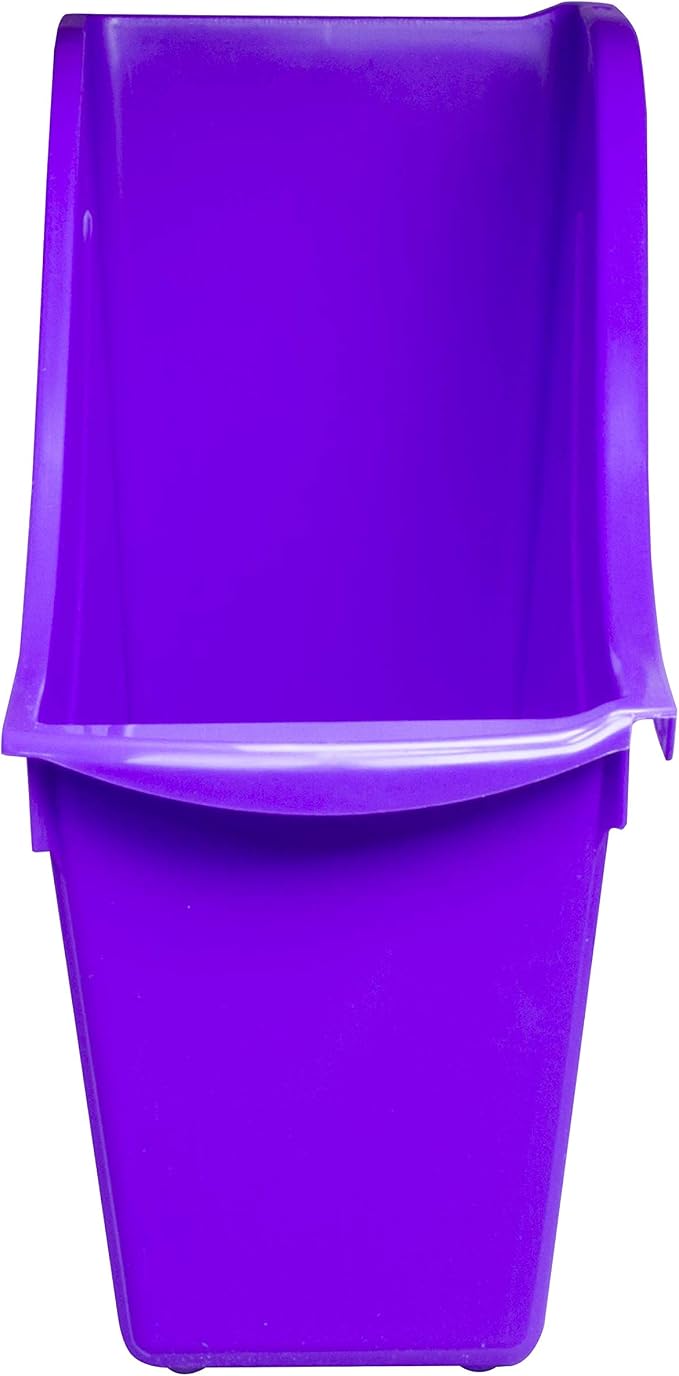 Storex Small Book Bin – Interlocking Plastic Organizer for Home, Office and Classroom, Purple, 6-Pack (71110C06C)