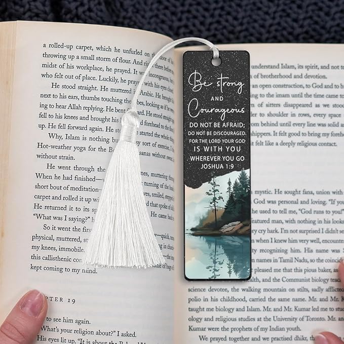 Christian Encouragement Bookmark, Empowering Gift for Believers, Heartening Present for Spiritual Readers, Believer Eempowerment Gift, Unique Forest & Scripture Design Bookmark, WCB34