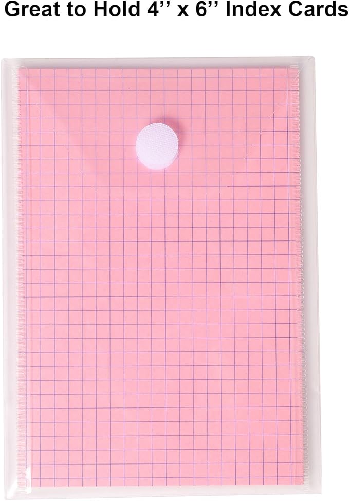 6''x4'' Vertical Plastic Envelopes Hook Loop Closure Coupon Receipt Storage Holder 80 Pack