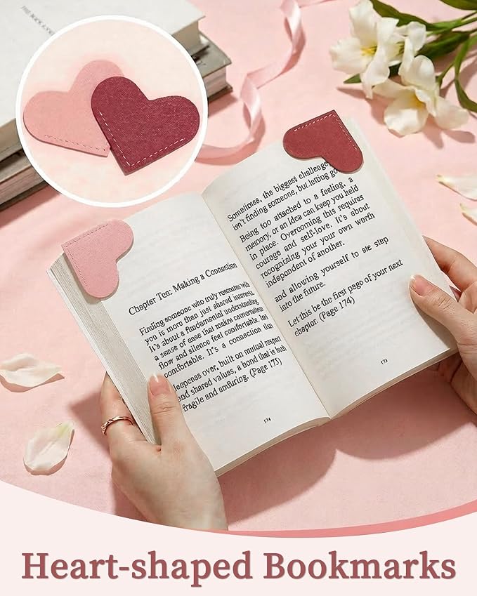JORA Bookish Gifts for Readers: 9PCS Book Lover Gifts for Women Book Club Themed Gift Ideas Bookish Merch Reading Accessories for Reading Lover Bookworm Librarian Reader Pink