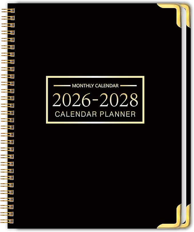 Monthly Planner 2026-2028, 2026-2028 Calendar 36 Months, 8.5" x 11", Jan 2026- Dec 2028,Metal corner protectors with Spiral Bound, 3 Years Academic Planner Perfect for School & Office for Women & Men
