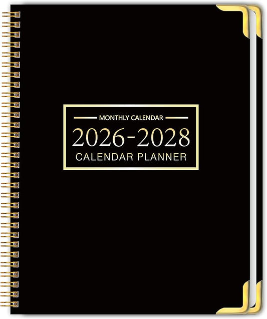 Monthly Planner 2026-2028, 2026-2028 Calendar 36 Months, 8.5" x 11", Jan 2026- Dec 2028,Metal corner protectors with Spiral Bound, 3 Years Academic Planner Perfect for School & Office for Women & Men