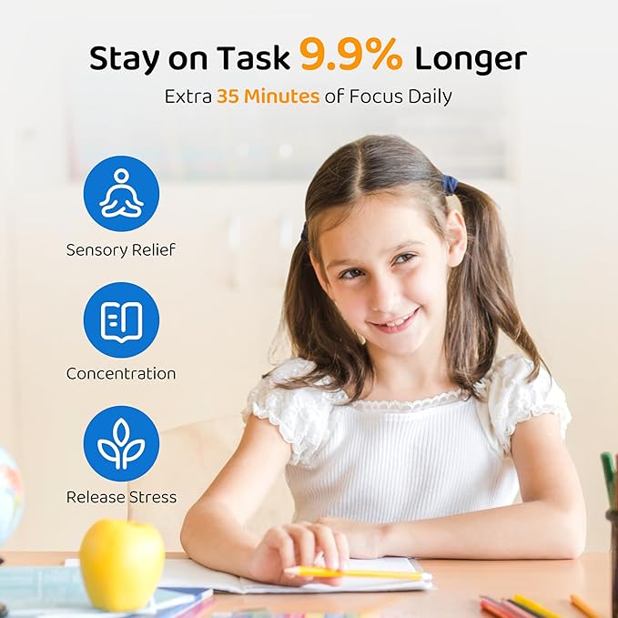 ELETIUO 3-Pack Sensory Chair Bands for Kids - Anti-Slip Fidget Tool for ADHD, Autism & Focus-Silent Stress Relief Bands Fits 20"-28" Desk Legs for Classroom & Home (Black)