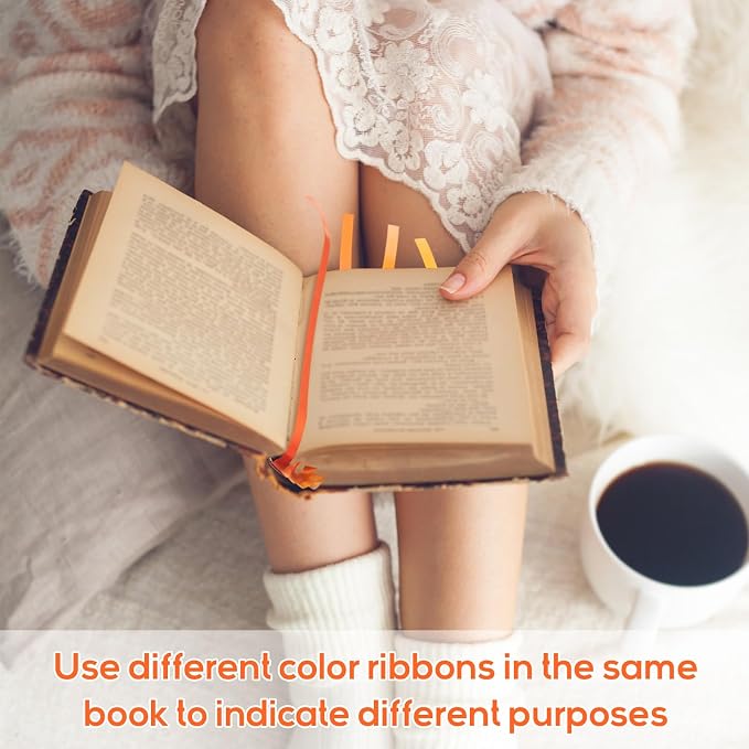 Outus 3 Pieces Bible Ribbon Bookmark Markers Artificial Leather Bookmark with Ribbons for Books Office(Desert,Orange)