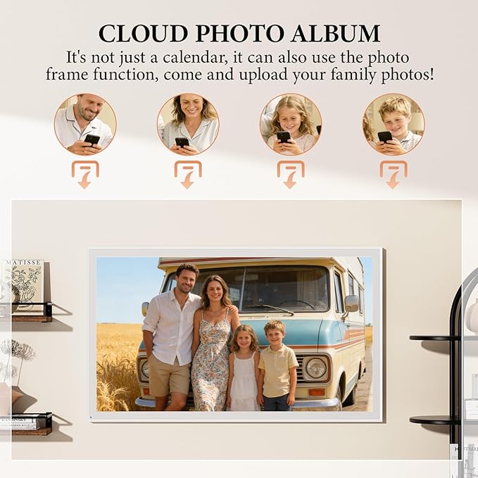 27 Inch Smart Digital Calendar, Wall Electronic Calendar, 1920 * 1080 IPS Full HD Touch Screen Display for Family Meal Planner Support - Streamline Household Organization