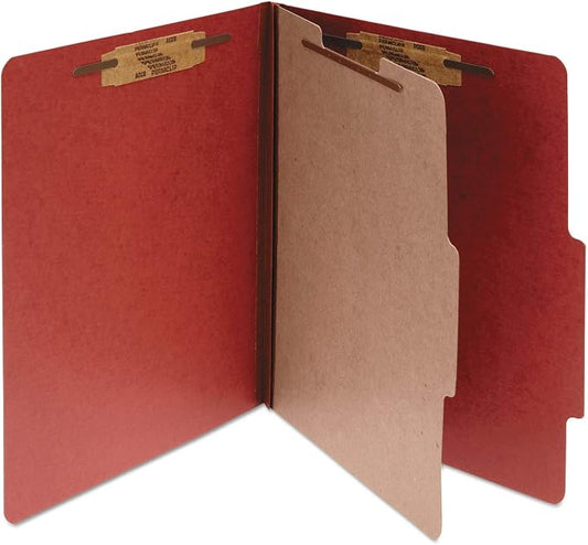 Acco ACC16044 Pressboard 25-Point Classification Folders, Lgl, 4-Section