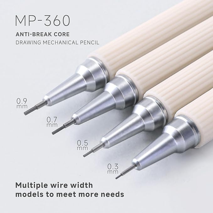 languo Mechanical Pencil Set with Case, 4PCS Drafting Pencils 0.3mm 0.5mm 0.7mm 0.9mm – 4 Tubes HB & 2B Lead Refills, 3 Erasers, Mechanical Pencil Kit for Writing & Drawing
