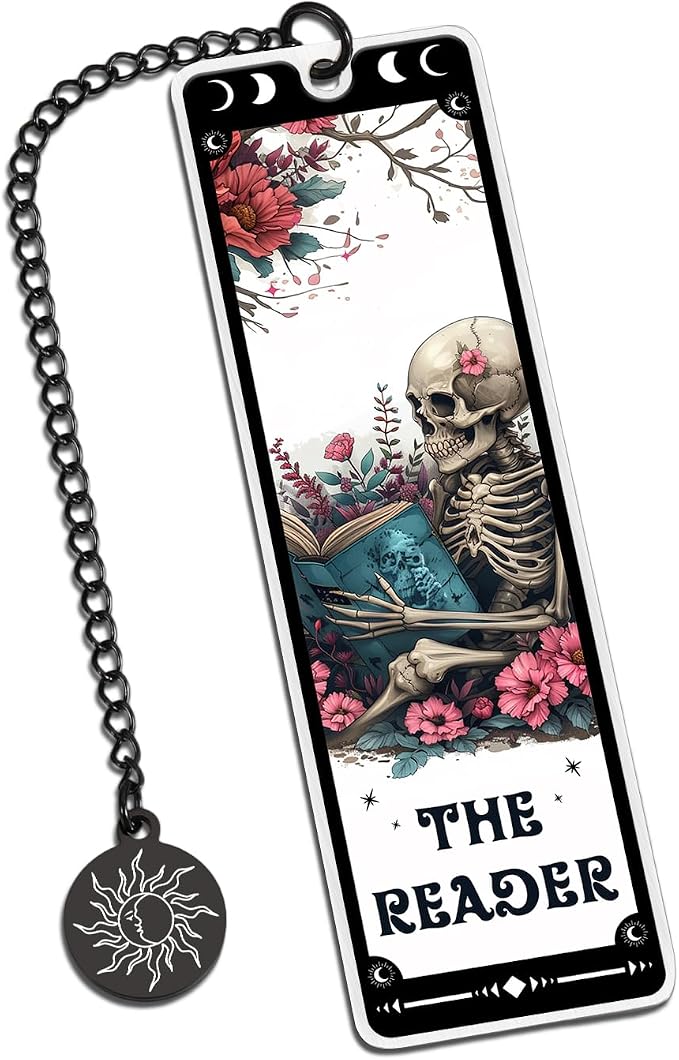 Gothic Bookmarks for Graduation Student Book Lovers Back to School Gifts for Women Girls Who Love Dark Romance Funny Horror Wicked Gift Gothic Tarot Metal Bookmark for Reading Women Bookish Nerd
