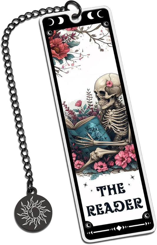 Gothic Bookmarks for Graduation Student Book Lovers Back to School Gifts for Women Girls Who Love Dark Romance Funny Horror Wicked Gift Gothic Tarot Metal Bookmark for Reading Women Bookish Nerd