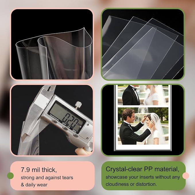 Clear Bookmark Sleeves 100 Pcs Plastic Blank Photobooth Frames 2x6 Bookmark Sleeves Bookmark Cover Holder for Reading DIY Projects Party Favor Gift Tag