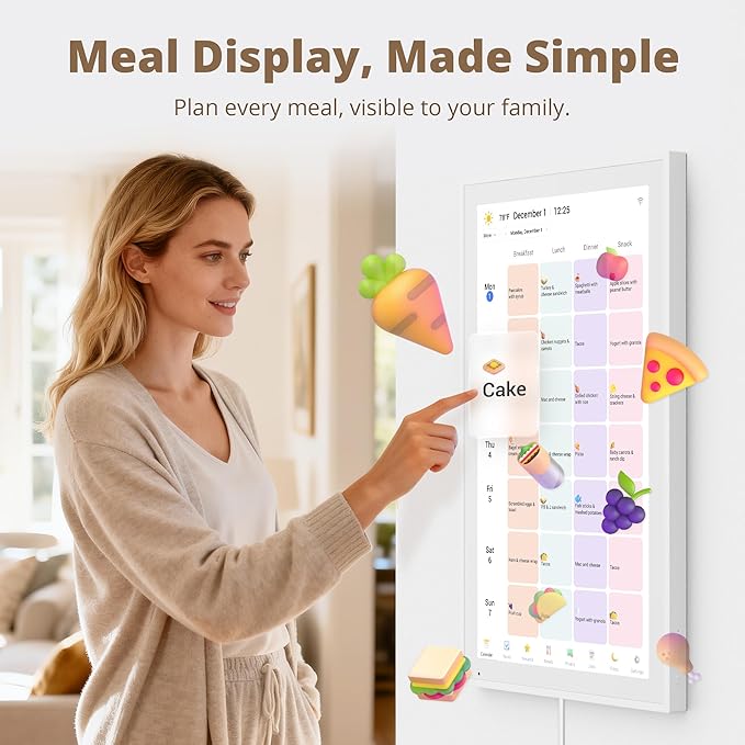 Dragon Touch 21.5" Digital Calendar Chore Chart – 1080P Full HD Interactive Touchscreen, Smart Family Planner, Hearth Display Digital Wall Calendar & Desk Mountable for Seamless Scheduling