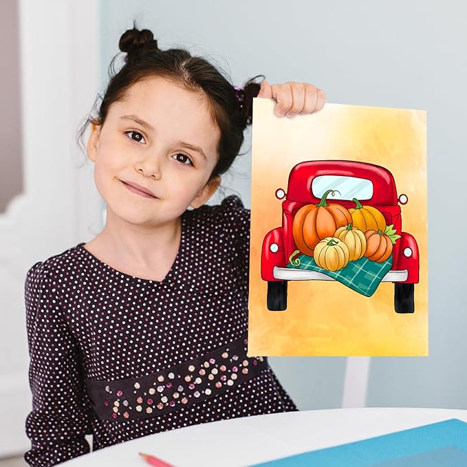 COCHIE 36PCS 8x10 Inches Fall Coloring Pages for Kids, Bulk Color Your Own Thanksgiving Paper Crafts Party Favors, Small Coloring Sheets Thanksgiving Day Gifts