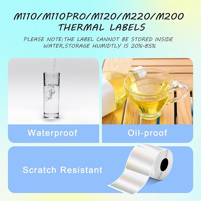Thermal Labels Compatible with Phomemo M100/M110/M221/M220/M120/M200 Label Printer 1.57"x1.18"(40x30mm),230 Labels/Roll, for Barcode/Address/Mailing/Logo/Business/Home Tag