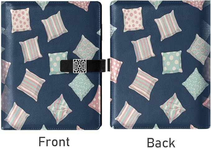 Polka Dot Striped Floral Wave PU Leather Notebook A5 Binder 6 Ring Refillable Journal with Magnetic Buckle Closure Loose Leaf Travel Office Planner Budget Binder Notepad Portfolio