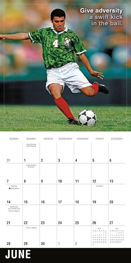 Soccer 2026 Wall Calendar, 12-Months Sports Calendar, 12" x 12", Monthly 2026 Wall Planner with Large Grids for Office or Home, for Soccer Enthusiasts