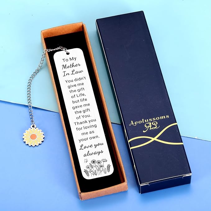 Mother in Law Gifts Bookmark Mother's Day Gifts for Mother in Law Mother-in-Law Birthday Gift from Daughter in Law Mothers Day Anniversary Wedding Gift for Mothers of The Bride Groom Stocking Stuffers