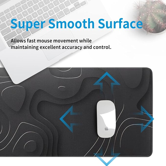 Large Anime Gaming Mouse Pad Black Solid Geometry Desk Pad Computer Keyboard Mat Non-Slip Rubber Base Office Decor Waterproof Mouse Mat