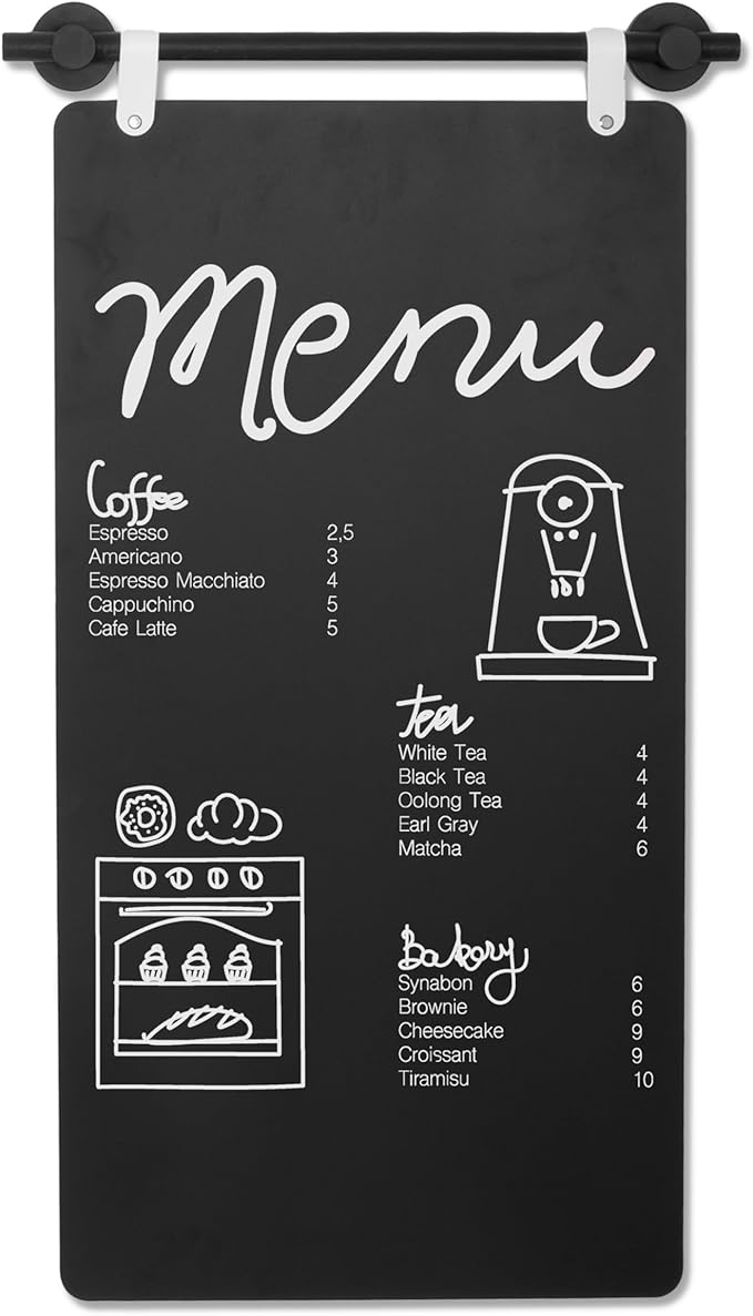 Metal Magnetic Chalkboard for Wall - 17 x 31.5 Inch Large Chalk Board Sign Board for Wall, Magnet Board, Blackboard Food Truck Menu Board for Kitchen, Outdoor or Indoor Hanging Signs