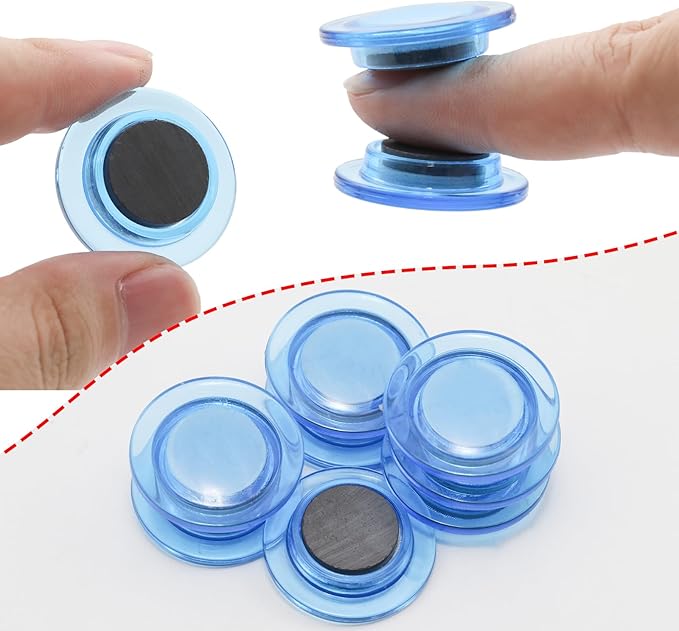 48 Pcs Blue Round Magnets for Whiteboard,Round Small Magnets for School,Office,Home (1.2 Inch)