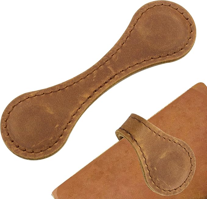 Jiozermi 1 Pcs Brown Magnetic Bookmarks, Double-Sided Magnetic Bookmark Clips Leather Magnetic Bookmarks for Women Book Lover Readers Kids Teacher Student