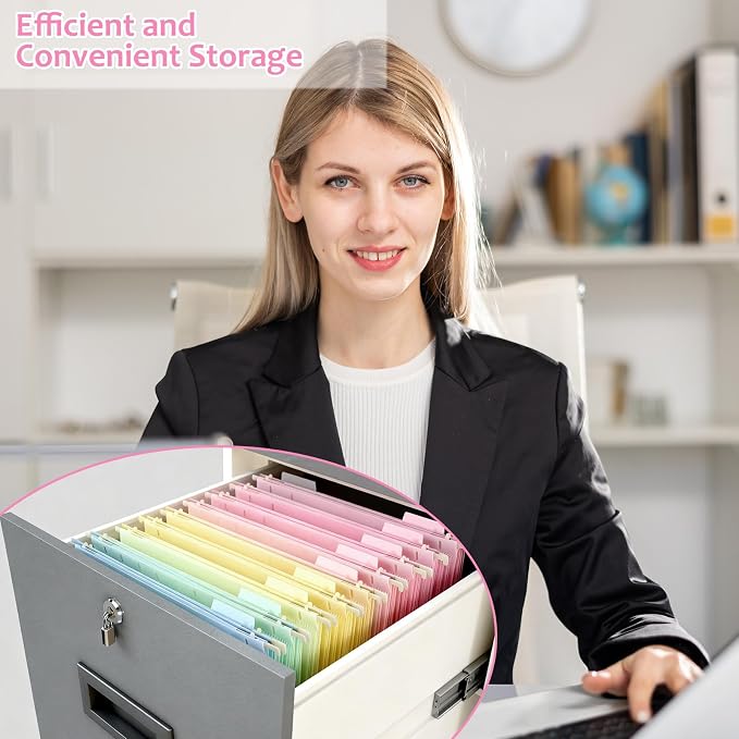 8Pack Plastic 4 Inch Expanding Extra Capacity Hanging File Folder Heavy Duty Letter Size Filing Cabinet Organizer Accordian Pocket for Legal Office Files Document (Pastel)