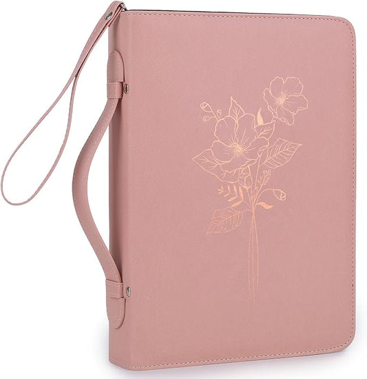 Bible Cover Case for Women and Men, PU Leather Bible Bag Bible Study Supplies Accessories with Detachable Wrist Strap