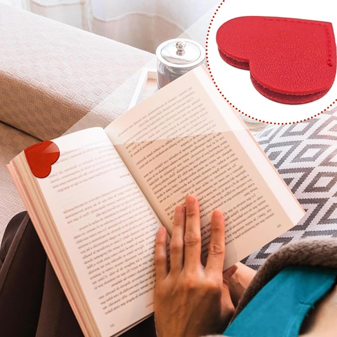 26Pcs Leather Heart Bookmarks,Cute Corner Clips for Women Readers,Creative Gifts for Book Lovers/Teachers/Students-Office & Home Supplies