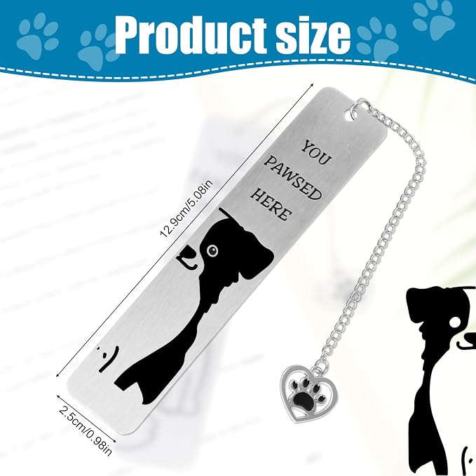 Dog Bookmark for Reading Women, Cute Dog Mom Gifts Funny Metal Dog Book Mark You Pawsed Here Bookmark Doggy Lovers Dogs Themed Gift for Owners Men Women Bookworm (Border Collie)